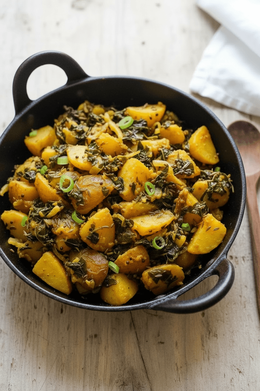 Aloo Methi (Potato and Fenugreek Leaves Curry)