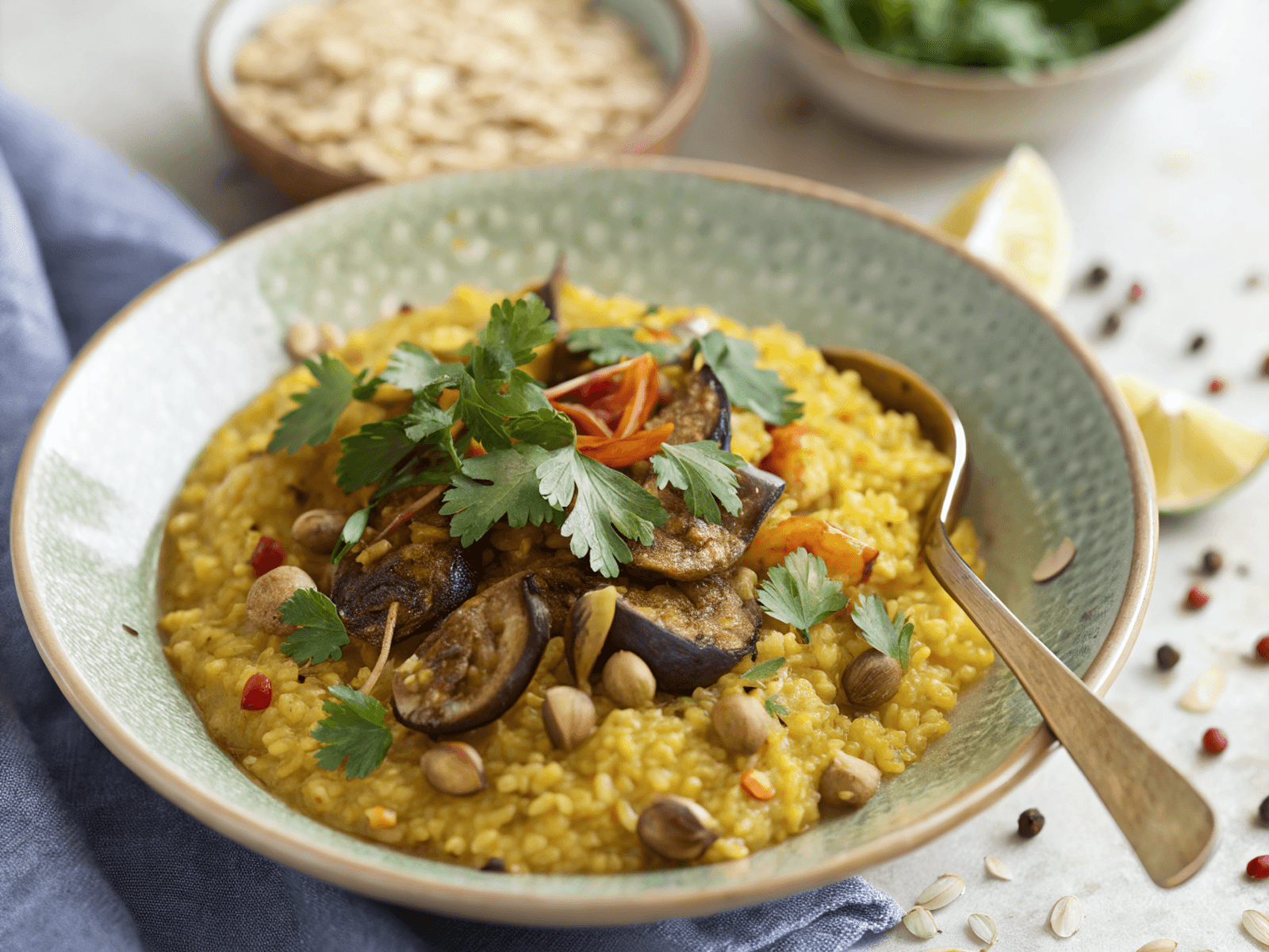 Dhal with Caraway Aubergine