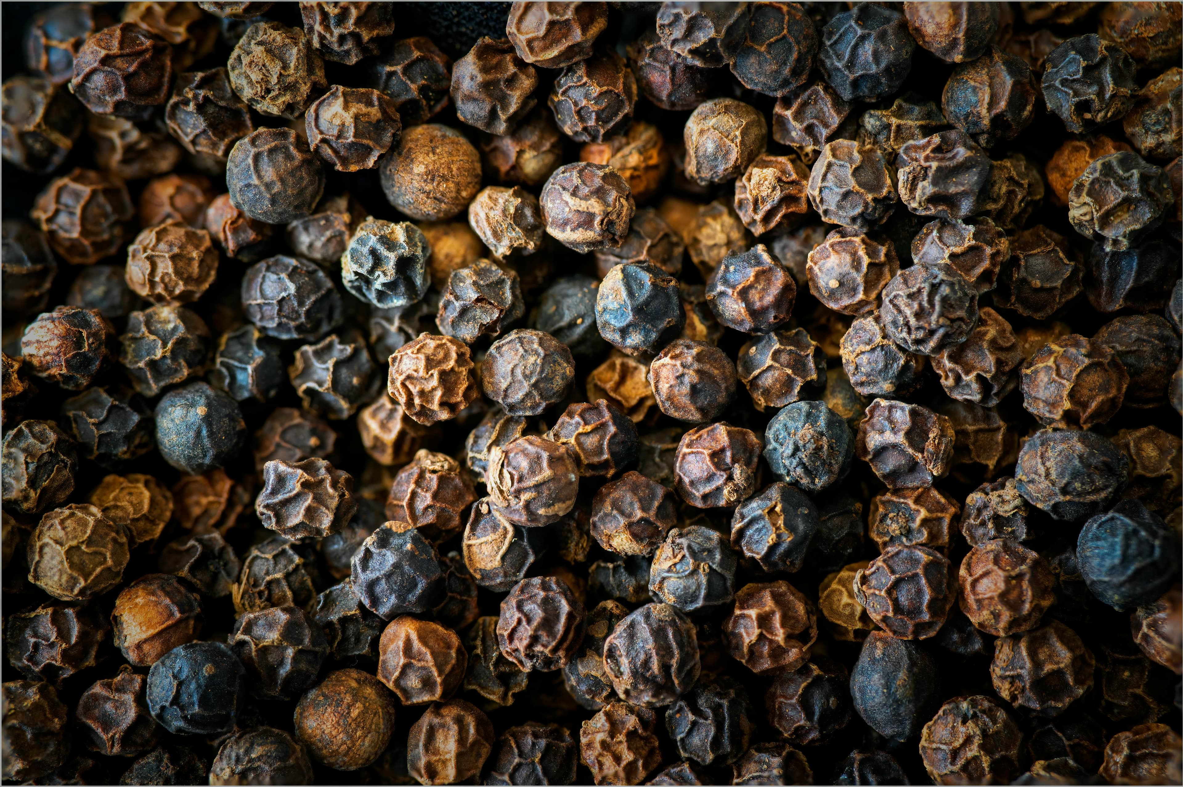 Whole black peppercorns used in Indian cooking