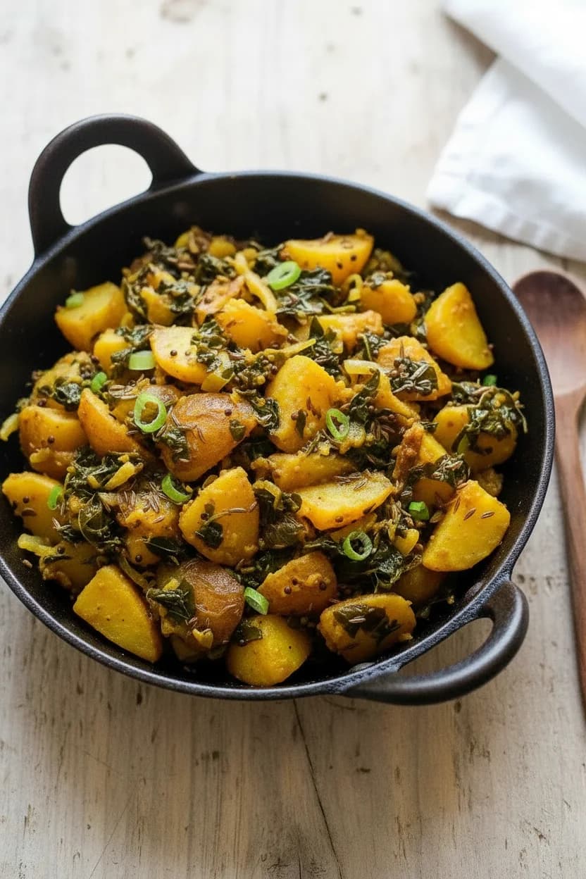 Aloo Methi (Potato and Fenugreek Leaves Curry)