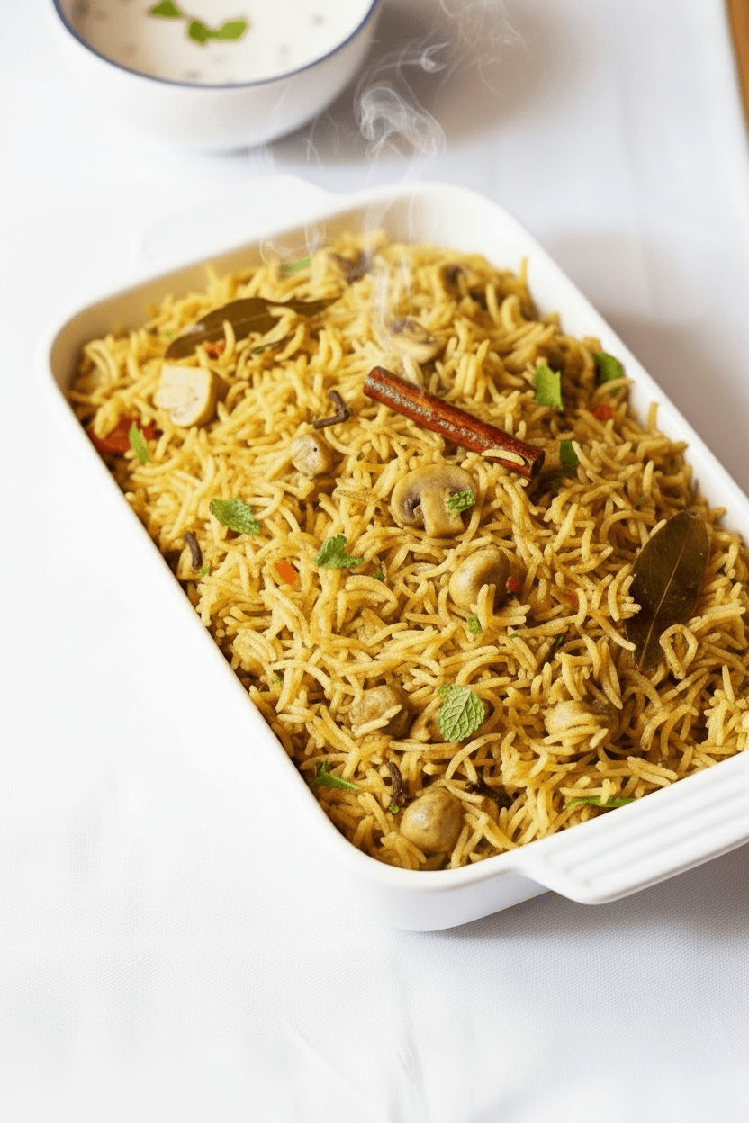 Chettinad Mushroom Biryani