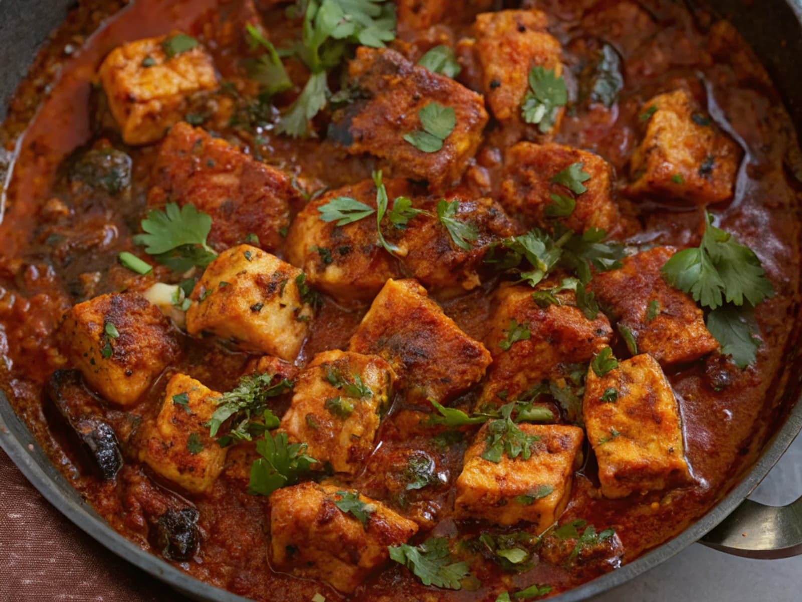 Chettinad Pepper Chicken Curry (Tofu in Fennel Cardamom Black Pepper Sauce)